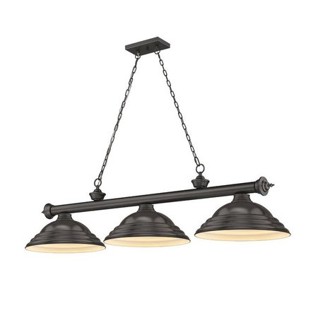 Z-LITE Cordon 3 Light Billiard, Bronze & Bronze 2306-3BRZ-SBRZ